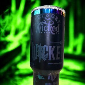 40 oz Wicked Themed Custom Engraved Rainbow Plated Tumbler